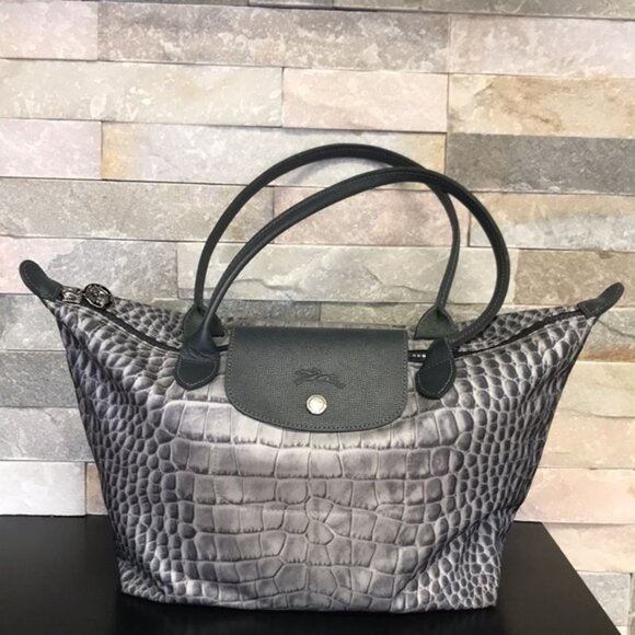 Longchamp Le Pliage Crocodile-Print Tote - Picture 3 of 9